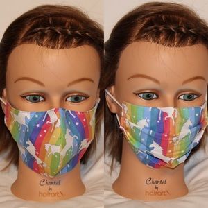 Rainbow 🌈 Unicorn 🦄 Face Mask 100% Cotton